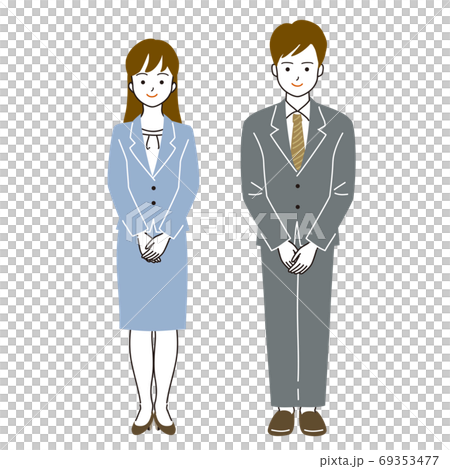 会社員の男女二人の全身ベクターイラスト 69353477