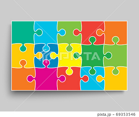 Vector background made color pieces puzzle jigsaw 69353546