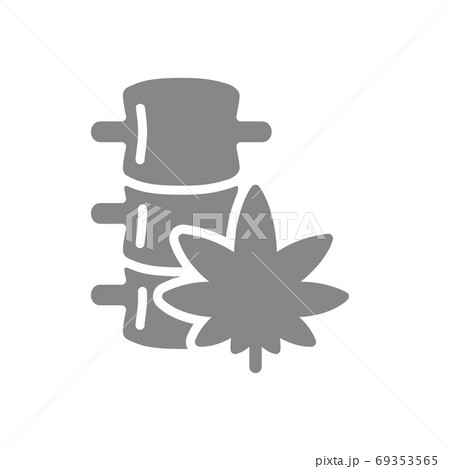 Human spine with marijuana grey icon. Anesthesia symbol 69353565