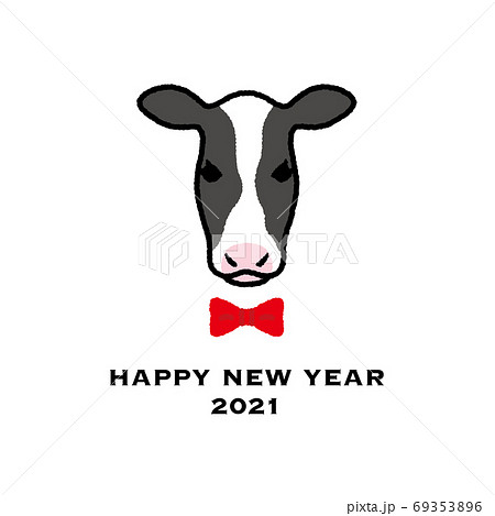 2021年(令和3年)年賀状に使える牛のイラスト素材 2021年(令和3年)年賀状に使える牛のイラスト素材 69353896