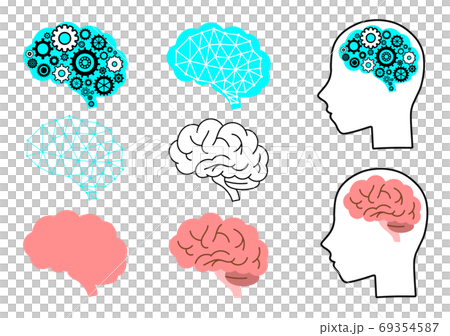脳 イラストセットのイラスト素材