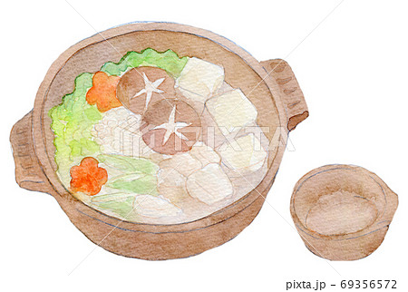 水彩イラスト　魚介　魚　海鮮　ふぐちり 69356572