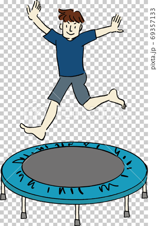 Tæt svinge Manhattan Illustration of a man flying on a trampoline - Stock Illustration  [69357133] - PIXTA