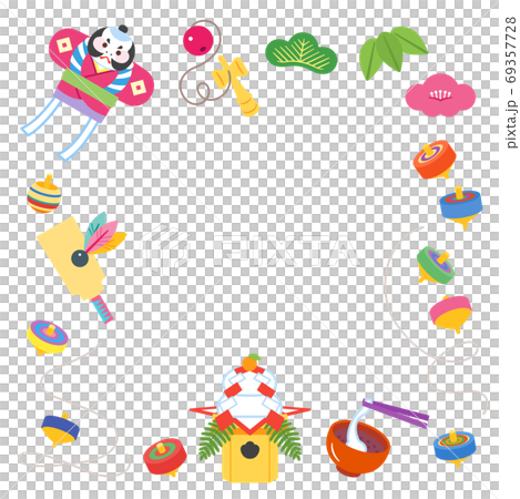 Japanese New Year motif frame / no contour line 69357728