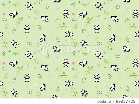 Seamless Baby Pattern with Panda Bear 69357729