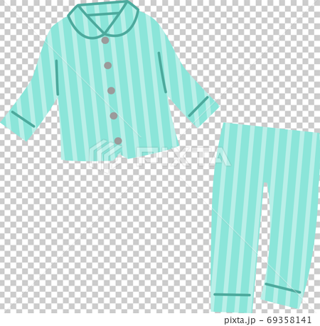 Light blue long-sleeved shirt-type pajamas - Stock Illustration ...