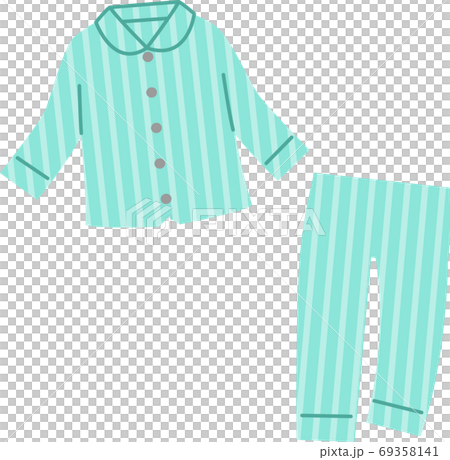 水色の長袖シャツ型パジャマ 69358141