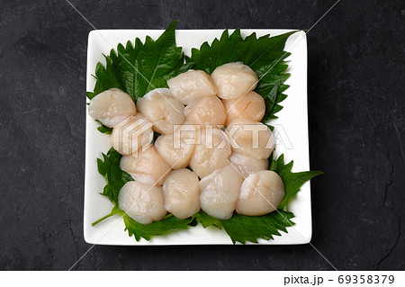 帆立貝柱の刺身 帆立貝柱の刺身 69358379