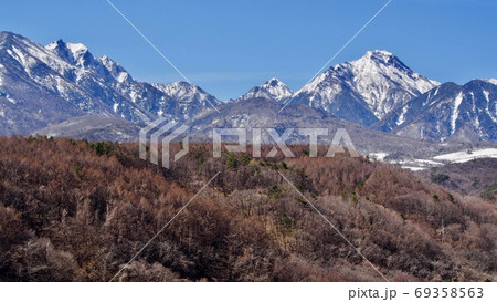 南八ヶ岳の山々 権現岳・阿弥陀岳・赤岳 (左から) 南八ヶ岳の山々 権現岳・阿弥陀岳・赤岳 (左から) 69358563