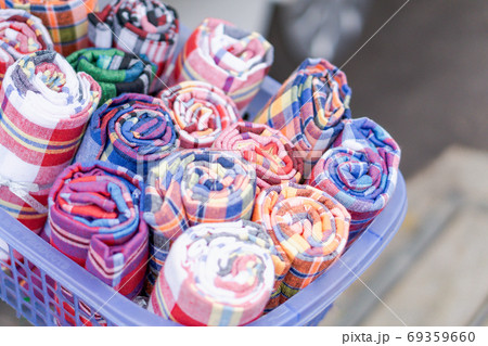 Spool of thread use for weaving traditional Thai cotton.Natural Spool of thread use for weaving traditional Thai cotton.Natural 69359660