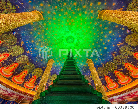 Wat Paknam Bhasicharoen, a temple, pagoda and Buddha statue in Bangkok Thailand Wat Paknam Bhasicharoen, a temple, pagoda and Buddha statue in Bangkok Thailand 69359900