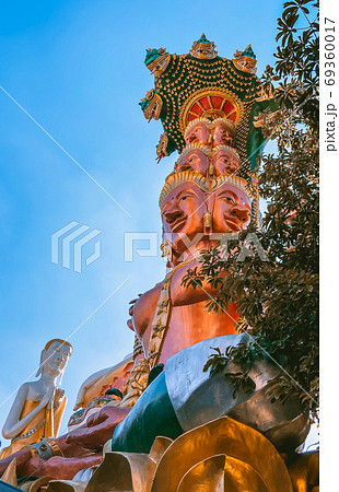 Around the khlong near Wat Paknam Bhasicharoen, a temple, pagoda and Buddha statue in Bangkok 69360017