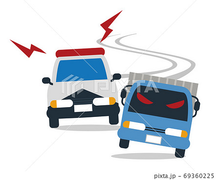 パトカー追跡のイラスト素材 69360225 Pixta