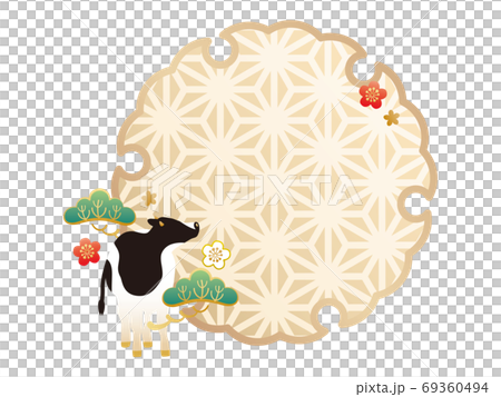 Year of the Ox-New Year's card material 69360494