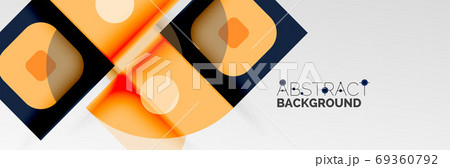 Bright color circles, abstract round shapes and triangles composition with shadow effects. Vector modern geometric design template 69360792