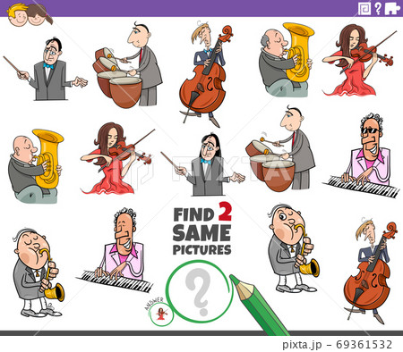 find two same musicians educational task for children find two same musicians educational task for children 69361532