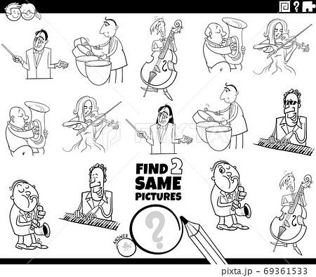 find two same musicians task coloring book page 69361533
