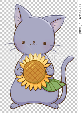 sunflower cartoon clipart cats