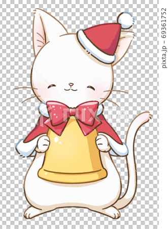 にっこり白ねことクリスマス（ベル） 69361752