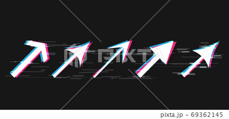glitch white arrows set dark background glitch white arrows set dark background 69362145