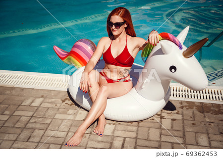 Enjoying suntan and vacation. summer mood near 69362453