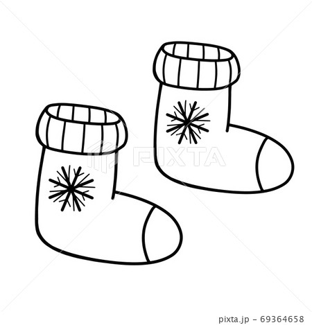 Felt boots with snowdrops Winter warm shoes. Valenki traditional Russian shoes. vector illustration in Doodle style. Felt boots with snowdrops Winter warm shoes. Valenki traditional Russian shoes. vector illustration in Doodle style. 69364658