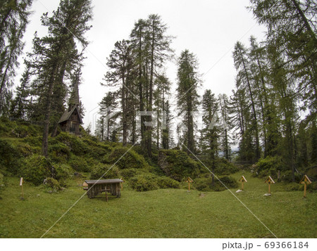 I world war old wood church and cemetery in dolomites valparola I world war old wood church and cemetery in dolomites valparola 69366184