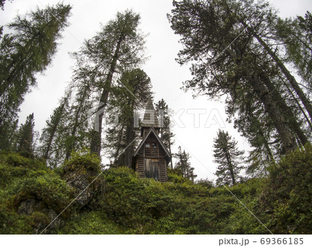 I world war old wood church and cemetery in dolomites valparola I world war old wood church and cemetery in dolomites valparola 69366185