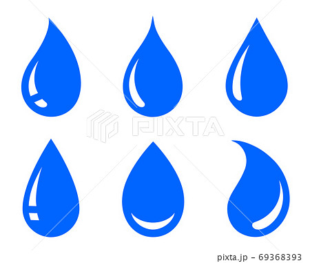 blue natural water drop icons set silhouettes 69368393