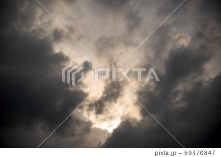 Stormy clouds on summer evening. Rainy sky before the storm. 69370847