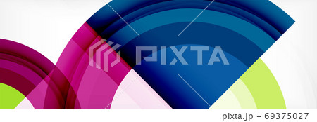 Round shapes, triangles and circles. Modern abstract background 69375027