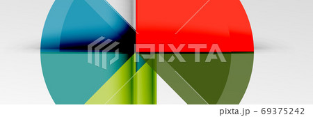 Bright color circles, abstract round shapes and triangles composition with shadow effects. Vector modern geometric design template Bright color circles, abstract round shapes and triangles composition with shadow effects. Vector modern geometric design template 69375242