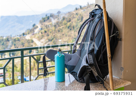 Picture of trecking bagpack and metal bottle for water Picture of trecking bagpack and metal bottle for water 69375931