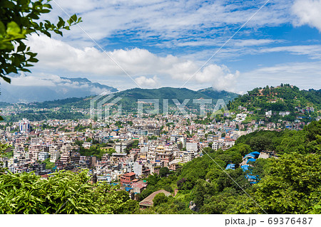 Panoramic top view of Katmandu city, Nepal 69376487