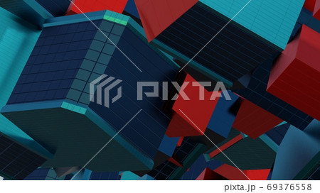 Abstract architectural composition made of cubes 69376558