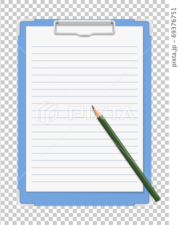 クリップボードと鉛筆 罫線 クリップボードと鉛筆 罫線 69376751