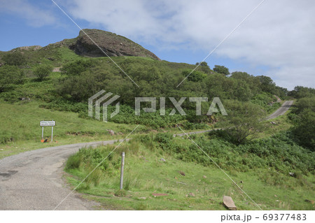 Calum's road on the isle of Raasay on a sunny day. Landscape image. Calum's road on the isle of Raasay on a sunny day. Landscape image. 69377483
