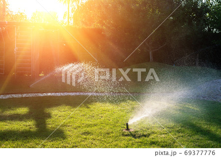 Landscape automatic garden watering system with Landscape automatic garden watering system with 69377776