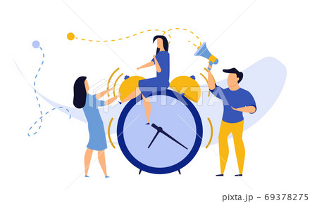 Morning time for business people work icon. Man and woman concep Morning time for business people work icon. Man and woman concep 69378275