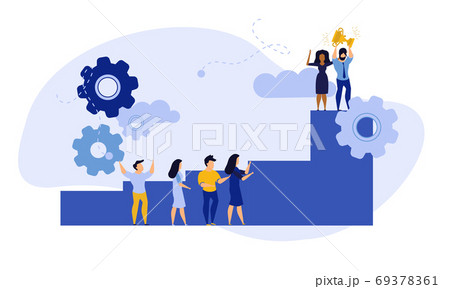 Achievement target career challenge vector flat illustration. Wo 69378361