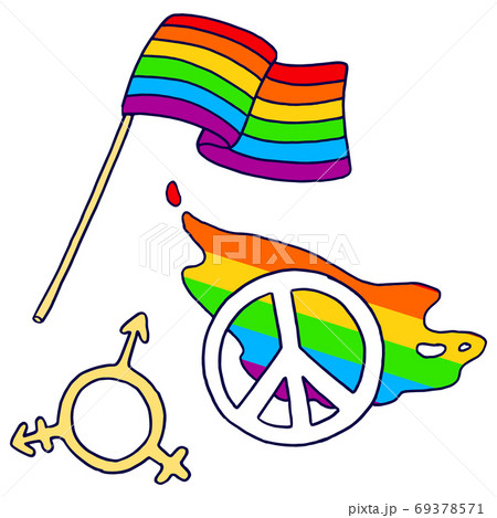 Sexual diversity icons on white isolated backdrop 69378571