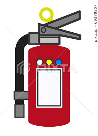火災予防の消火器のイラスト素材