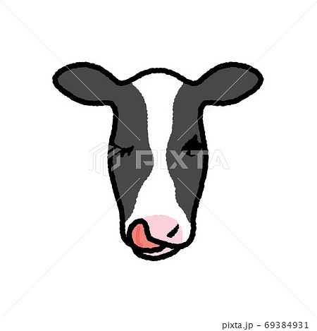 2021年(令和3年)年賀状に使える牛の顔のイラスト素材 2021年(令和3年)年賀状に使える牛の顔のイラスト素材 69384931