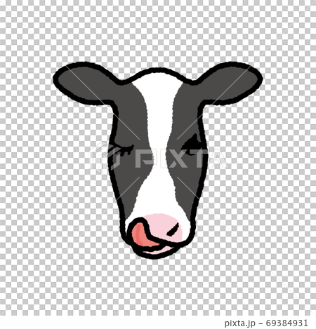 2021年(令和3年)年賀状に使える牛の顔のイラスト素材 2021年(令和3年)年賀状に使える牛の顔のイラスト素材 69384931