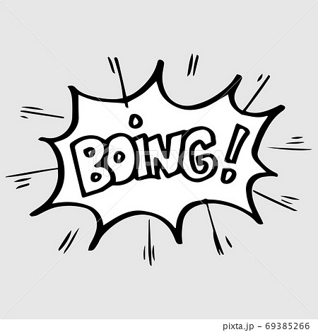 Hand drawn comic speech bubbles with emotion and text boing. vector doodle comic explosion cartoon illustrations isolated for posters, banners, web, and concept design 69385266