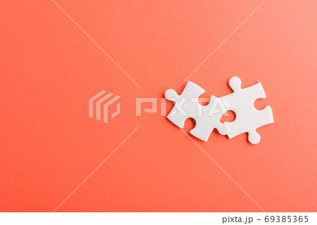 two paper plain white jigsaw puzzle game last pieces 69385365
