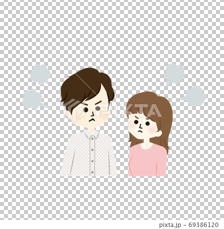 ケンカ中のカップルイラスト 69386120