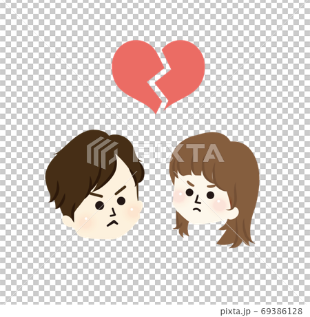 ケンカする夫婦のイラストのイラスト素材