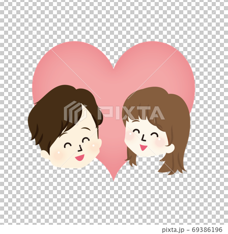 ラブラブなカップルイラスト 69386196