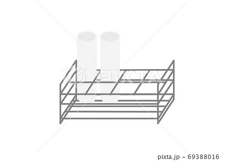 空の試験管と試験管立てのイラスト素材